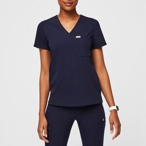 Catarina One-Pocket Scrub Top FIGS Navy Blue
